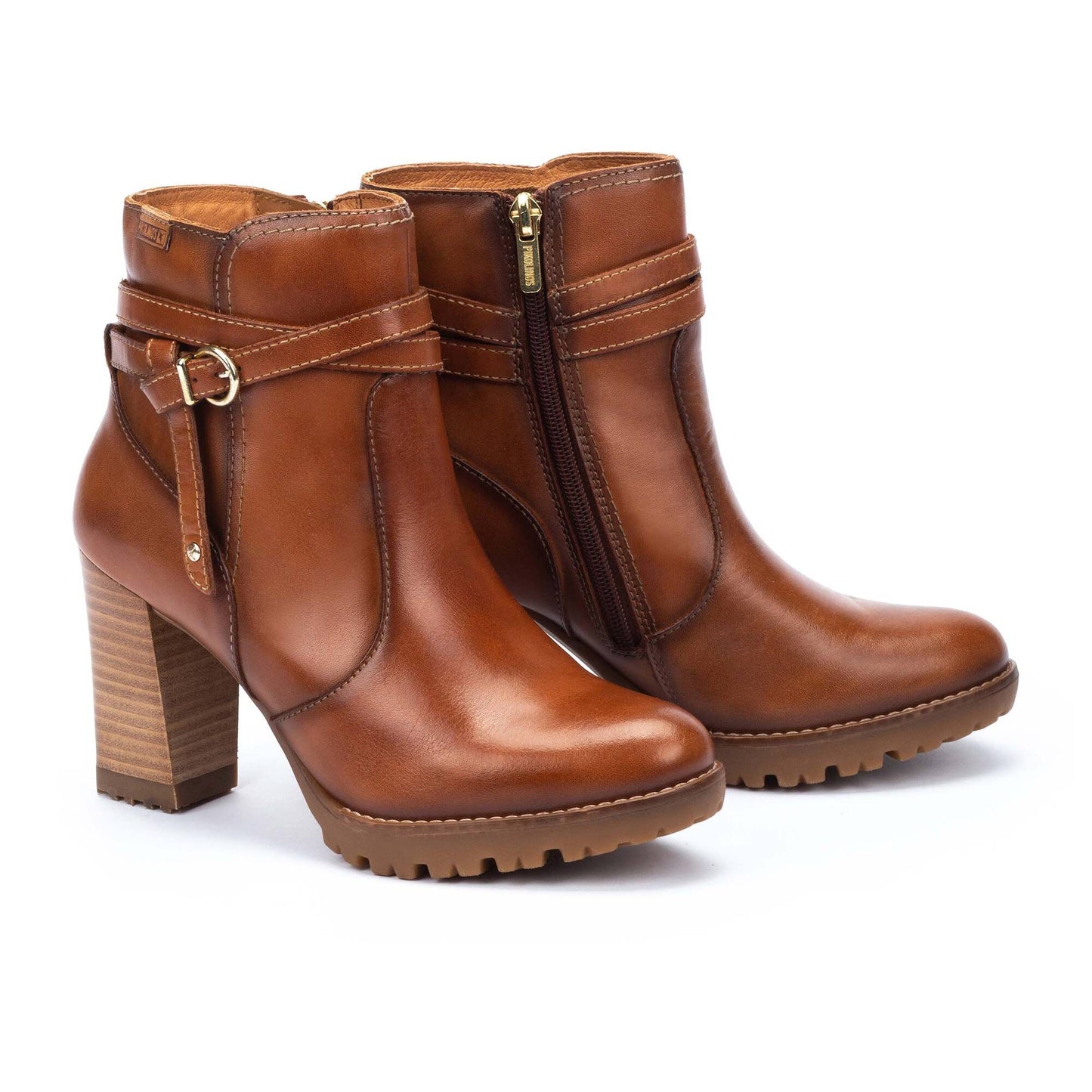 Stivaletti alti in pelle con fibbia laterale Pikolinos