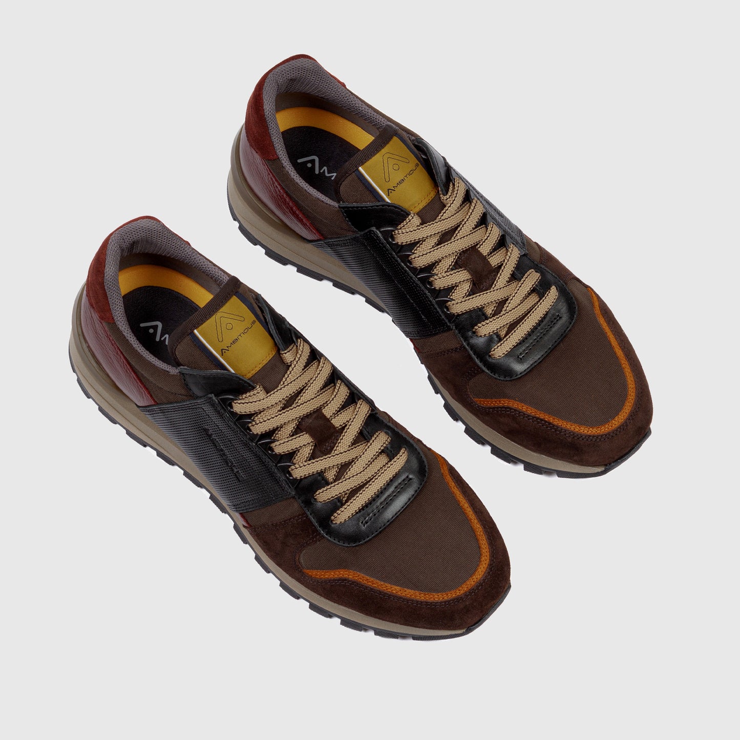 Sneakers da uomo in pelle, camoscio e tela Ambitious