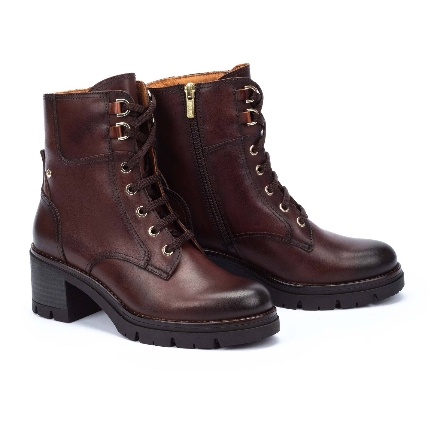 Stivaletti stringati alti da donna in pelle Pikolinos