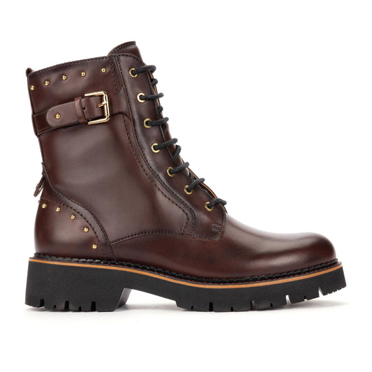 Stivaletti biker con lacci da donna in pelle Pikolinos