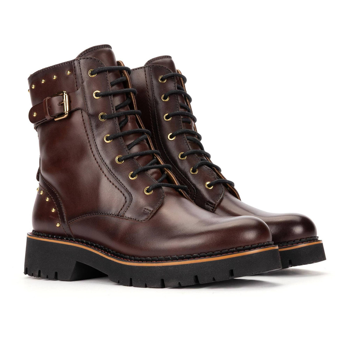 Stivaletti biker con lacci da donna in pelle Pikolinos