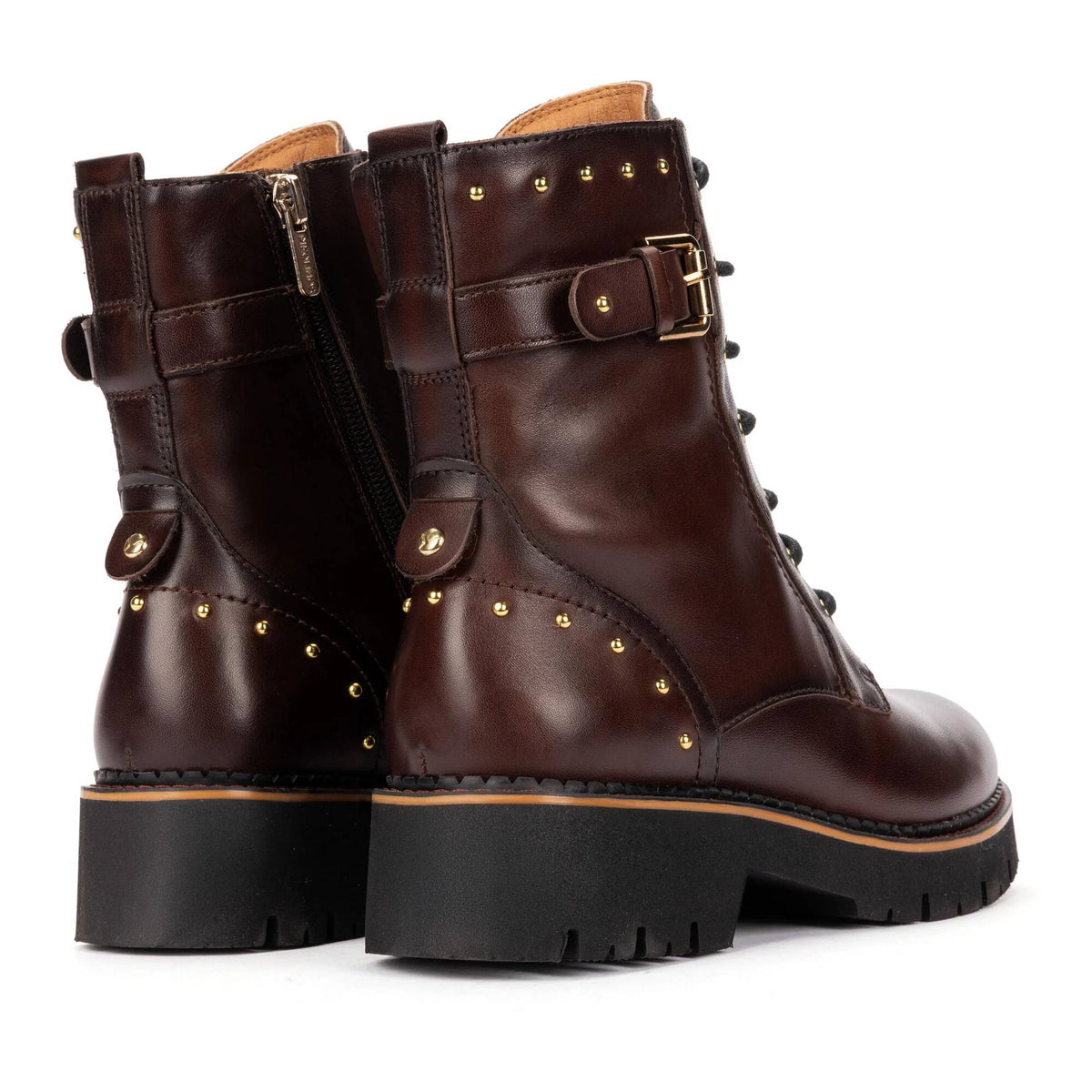 Stivaletti biker con lacci da donna in pelle Pikolinos