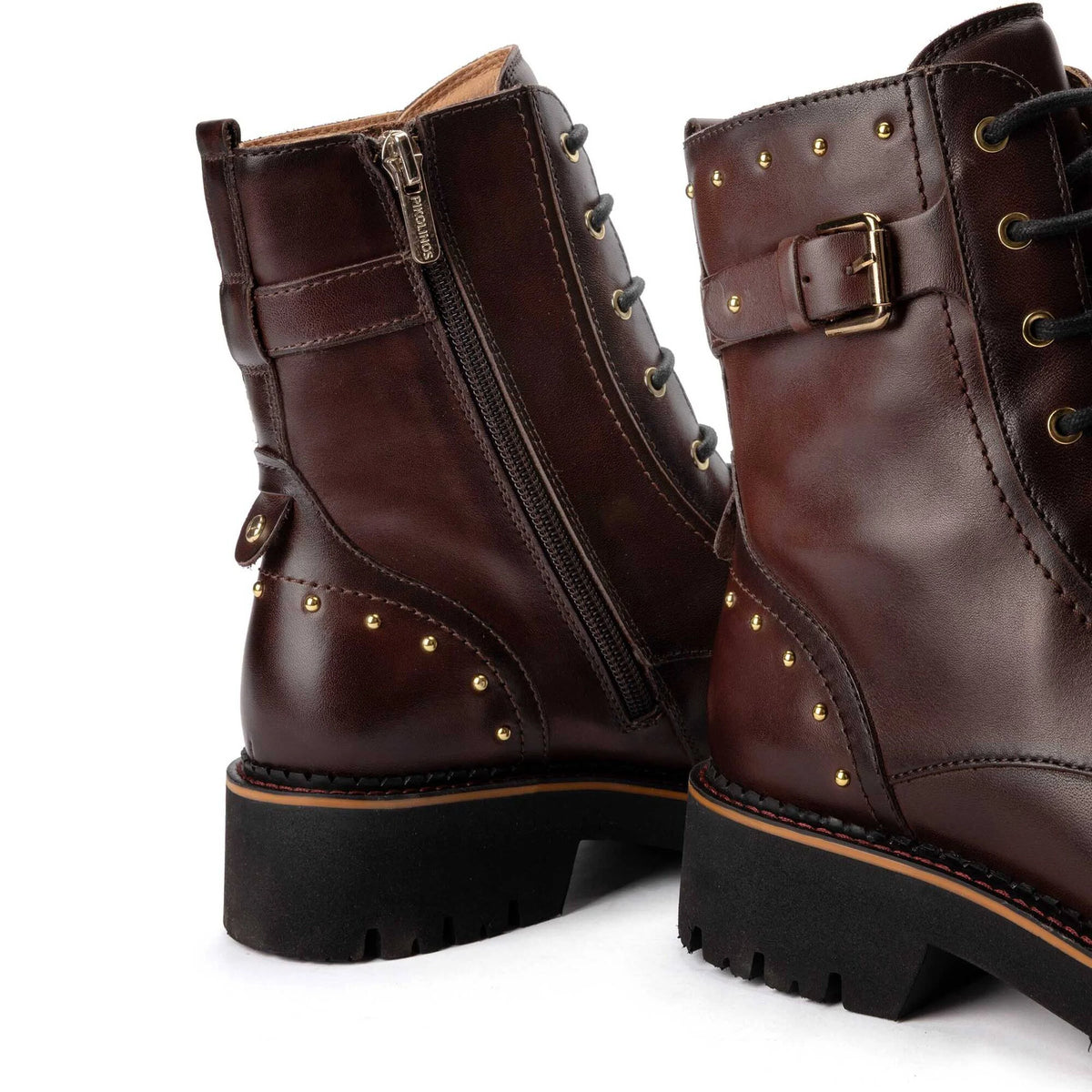 Stivaletti biker con lacci da donna in pelle Pikolinos