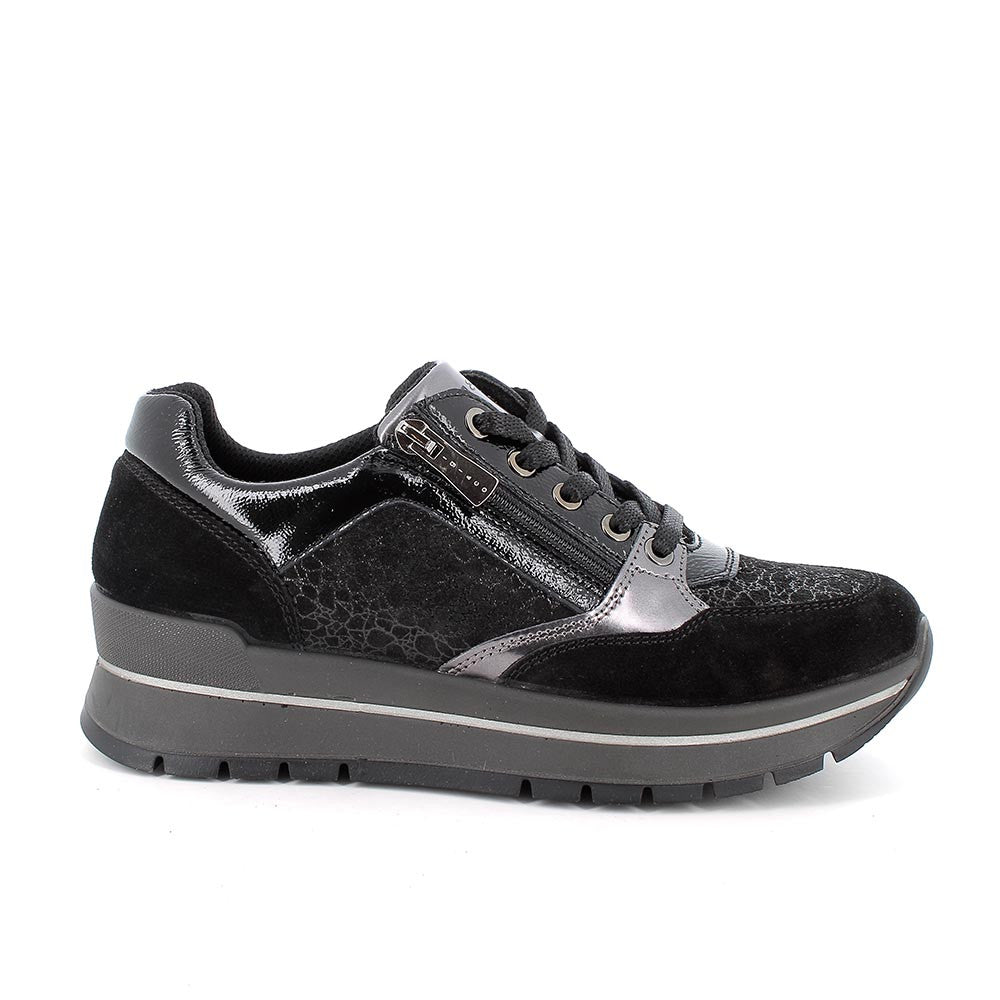 Sneakers da donna in pelle e camoscio Igi&Co