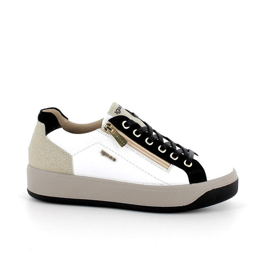 Sneakers da donna in pelle con zip laterale Igi&Co