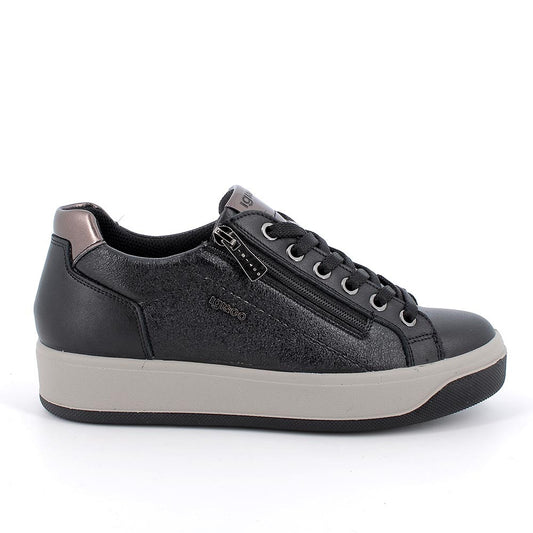 Sneakers da donna in pelle con zip laterale Igi&Co