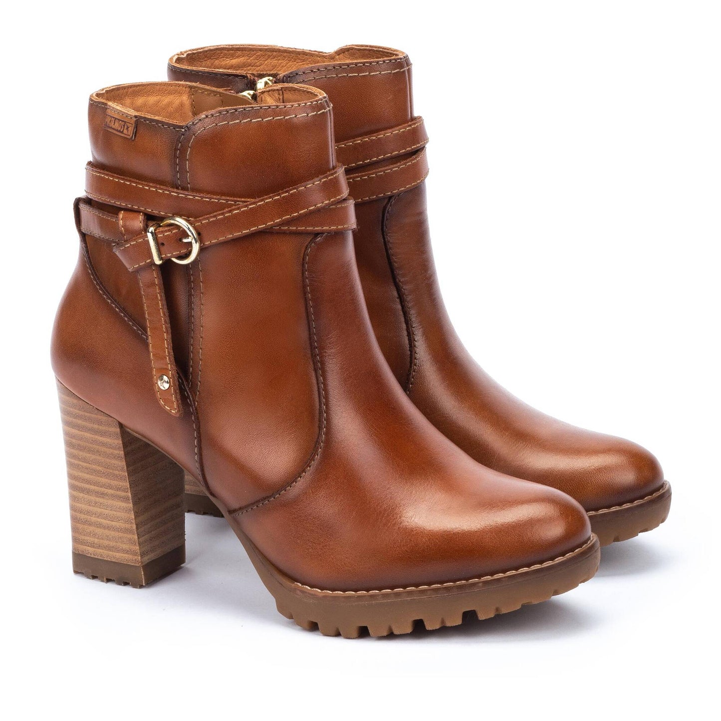 Stivaletti alti in pelle con fibbia laterale Pikolinos