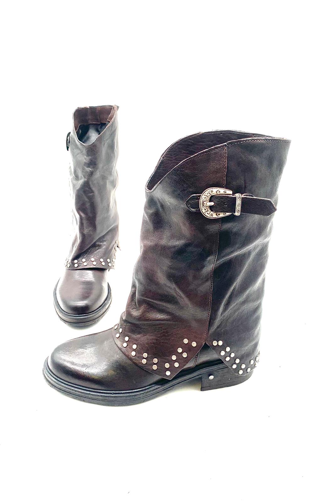 Stivali biker da donna in pelle Mad Mind