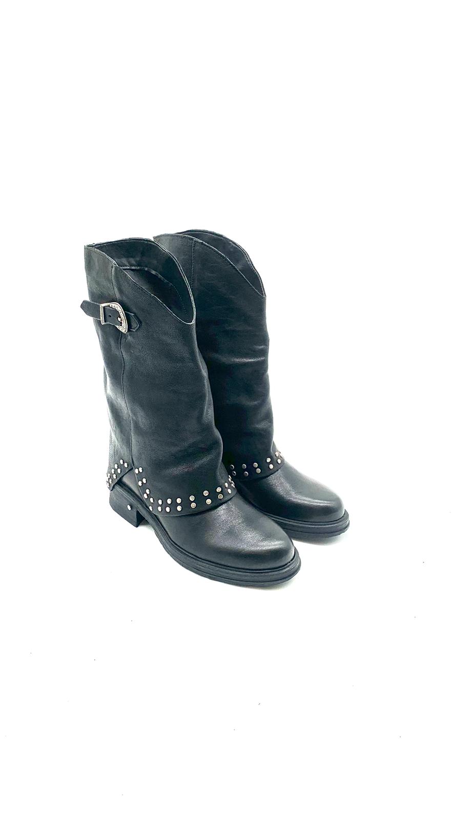 Stivali biker da donna in pelle Mad Mind