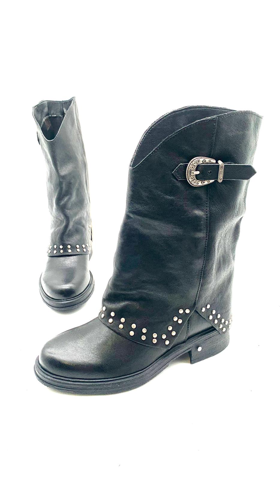 Stivali biker da donna in pelle Mad Mind