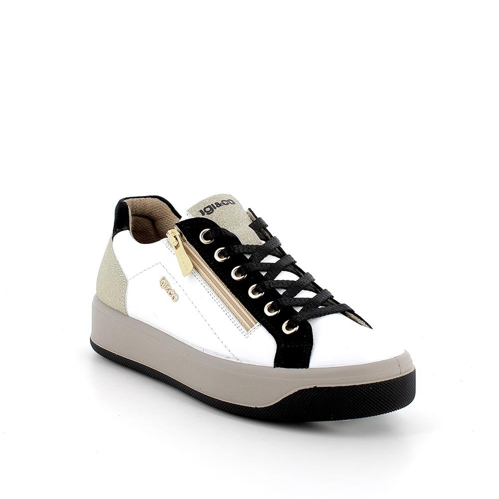 Sneakers da donna in pelle con zip laterale Igi&Co