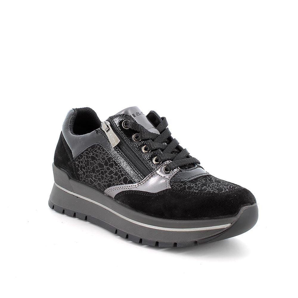 Sneakers da donna in pelle e camoscio Igi&Co