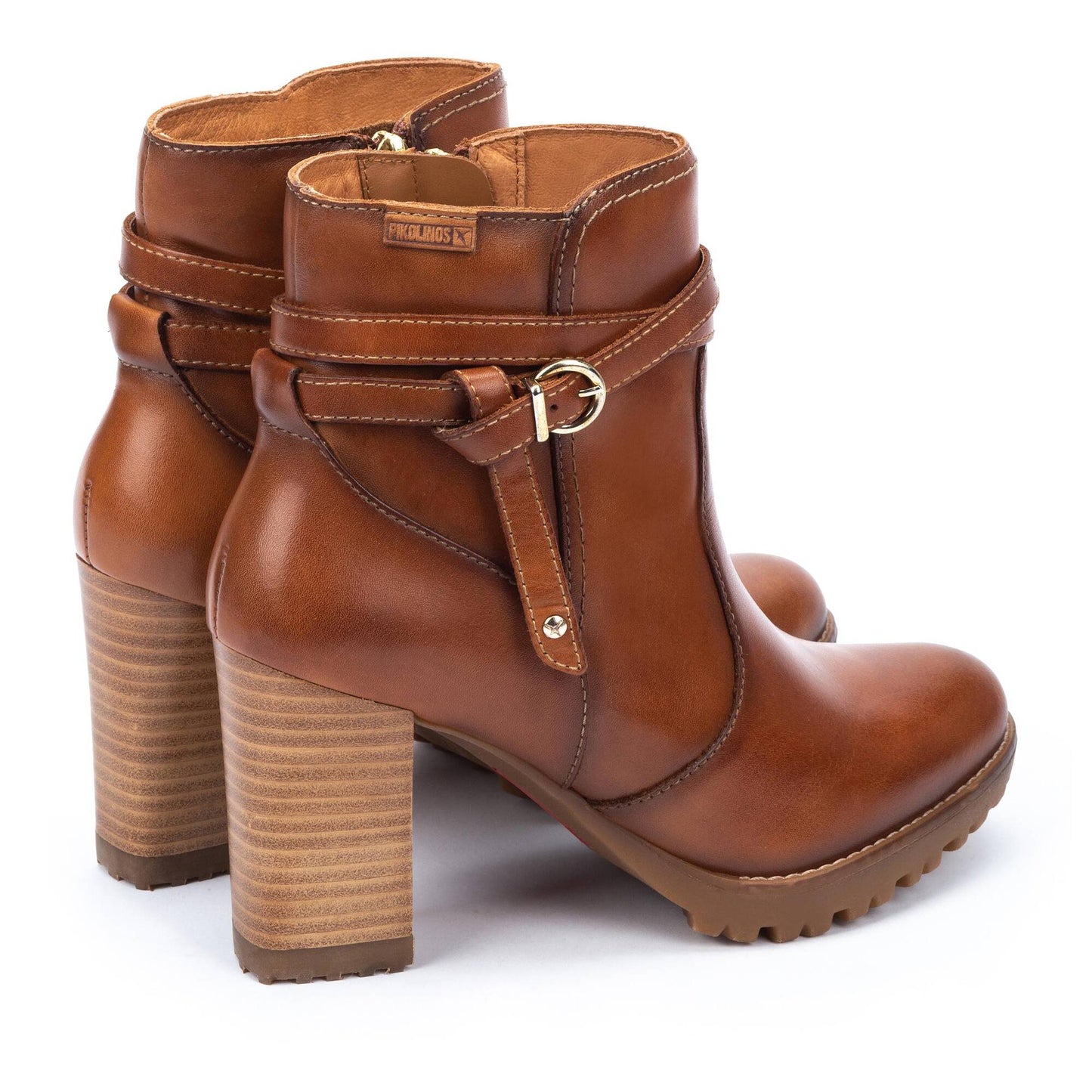 Stivaletti alti in pelle con fibbia laterale Pikolinos