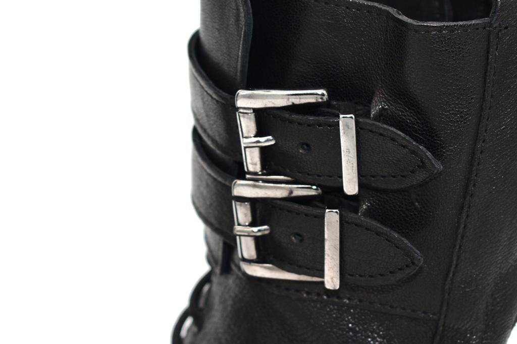 Stivaletto da donna allacciato con zip laterale e fibbie, in pelle Mad Mind