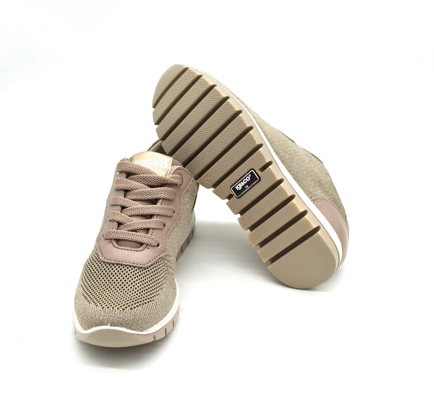 Sneakers da donna in pelle e tela Igi & Co