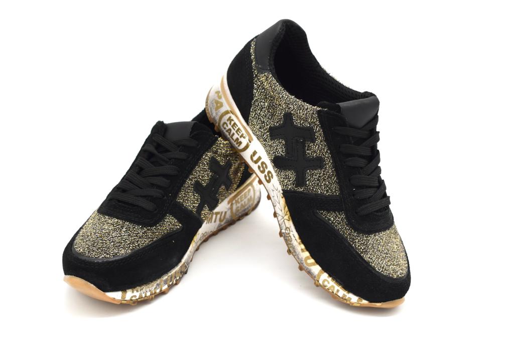 Sneaker da donna in camoscio e mesh Keep Calm