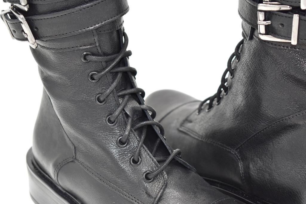 Stivaletto da donna allacciato con zip laterale e fibbie, in pelle Mad Mind