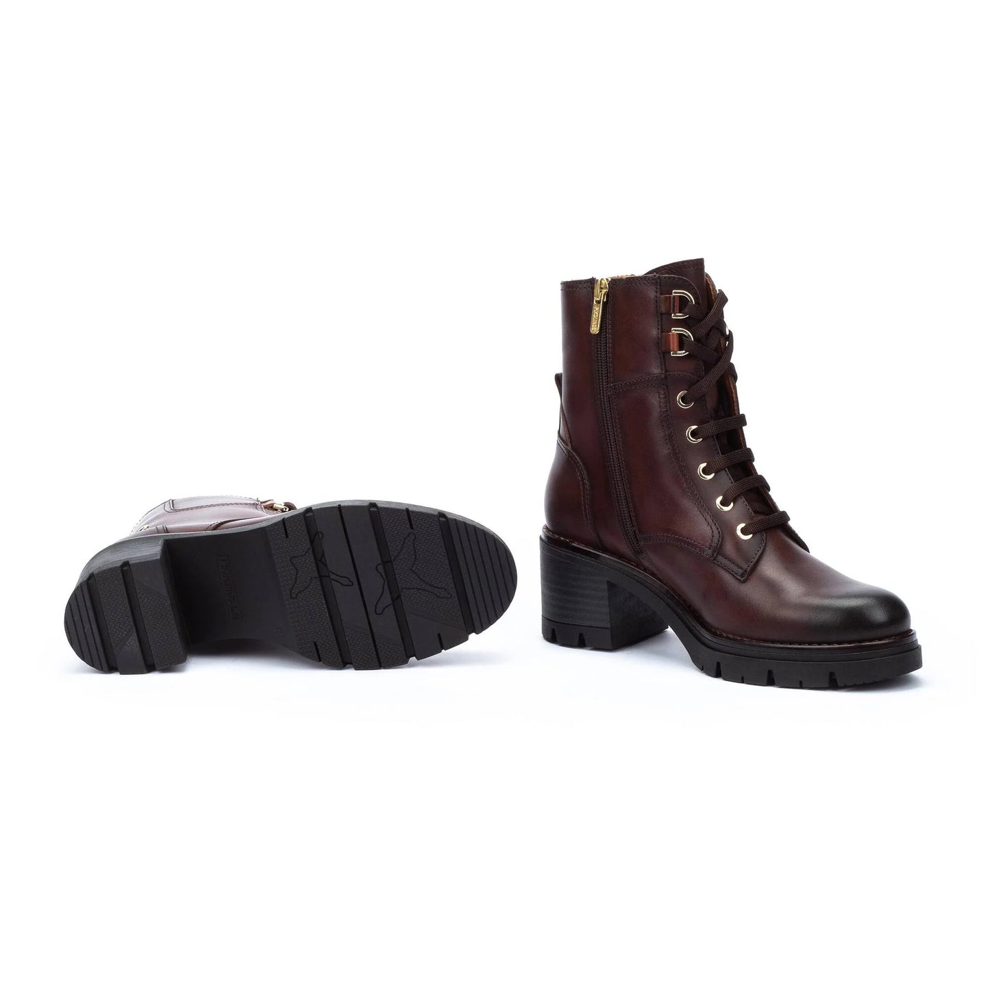 Stivaletti stringati alti da donna in pelle Pikolinos