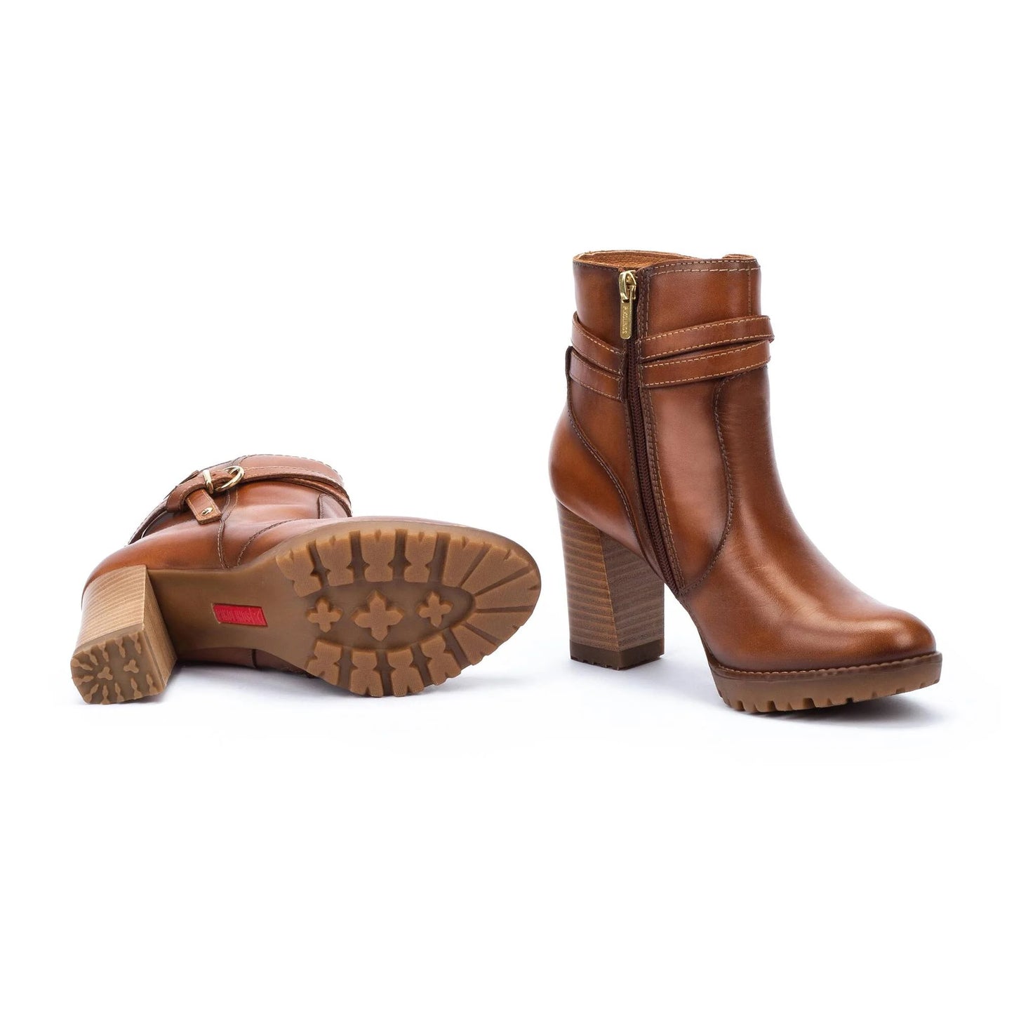 Stivaletti alti in pelle con fibbia laterale Pikolinos