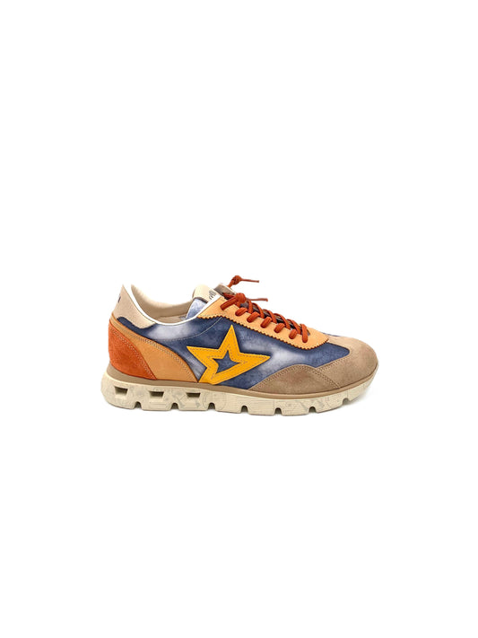 Sneakers da uomo in pelle e tela Cetti