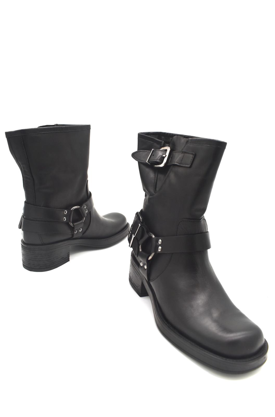 Stivaletti biker da donna in pelle Mad Mind