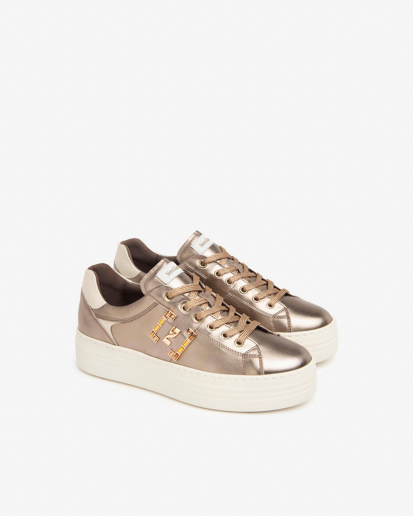 Sneakers da donna in pelle e camoscio NeroGiardini