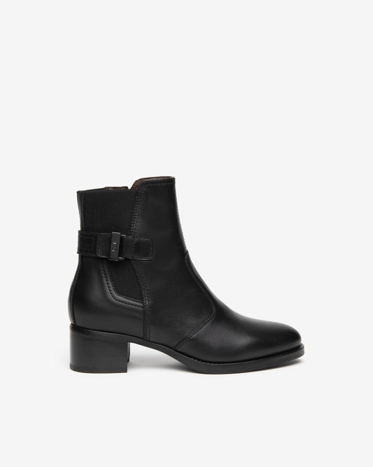 Tronchetti da donna in pelle con zip laterale Nero Giardini