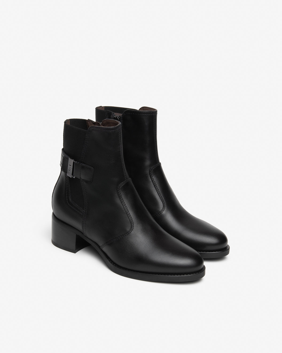 Tronchetti da donna in pelle con zip laterale Nero Giardini