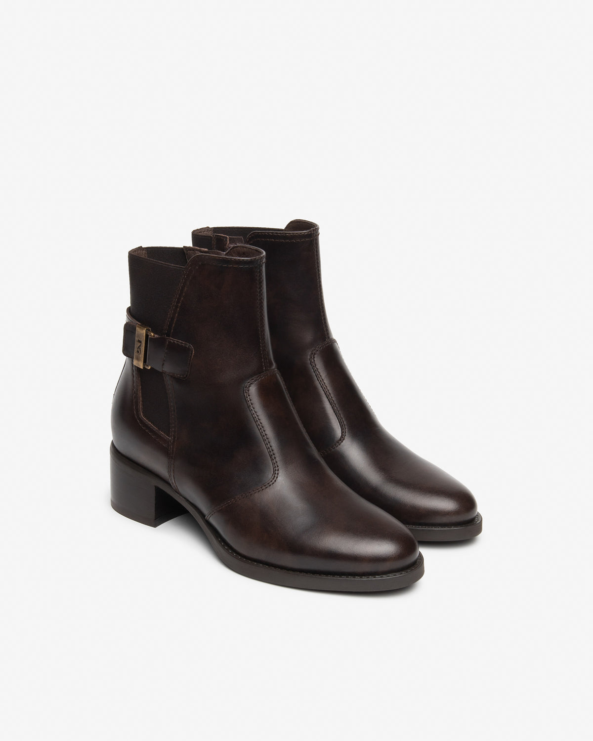 Tronchetti da donna in pelle con zip laterale Nero Giardini