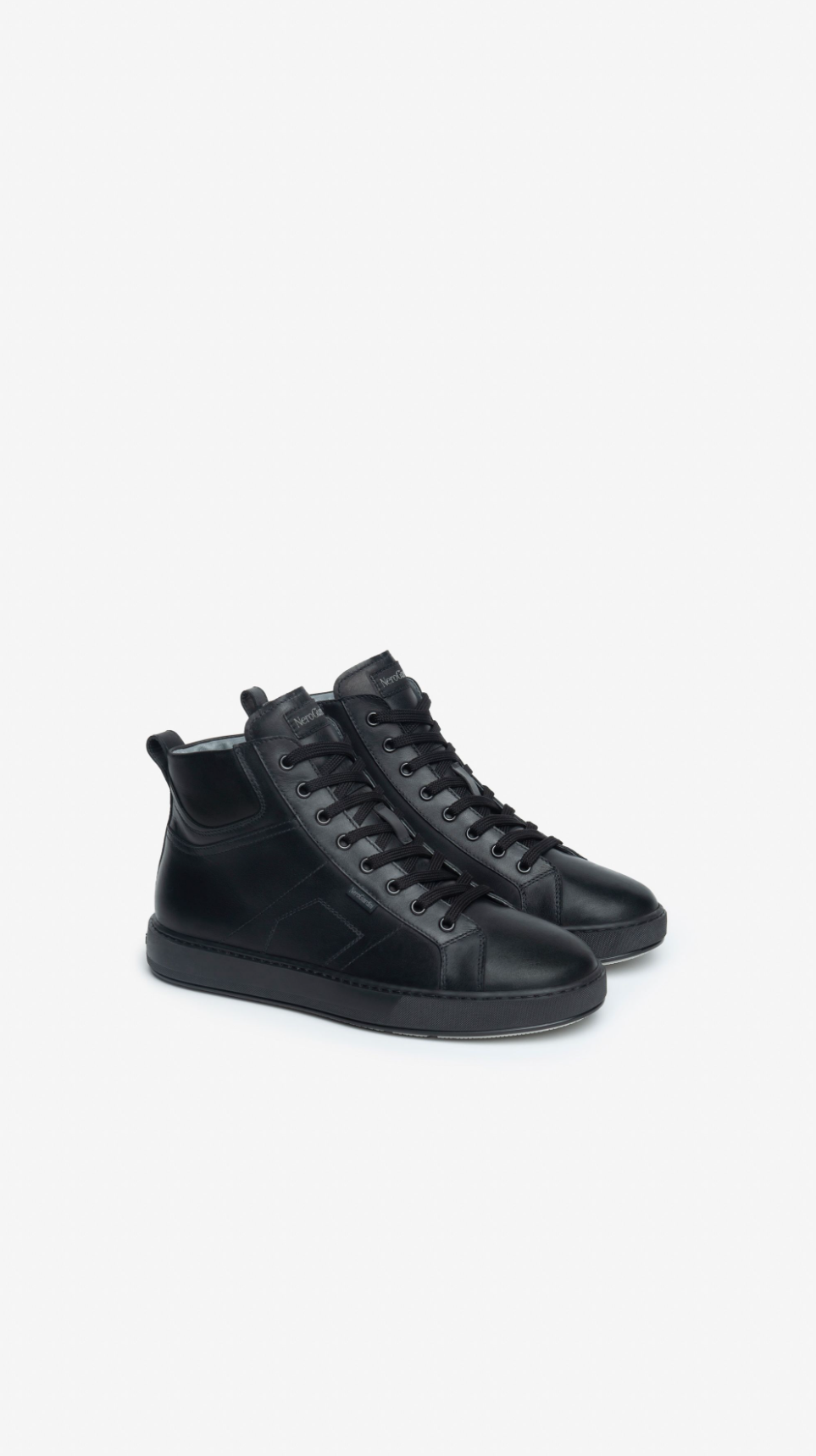 Sneakers alte da uomo in pelle Nero Giardini