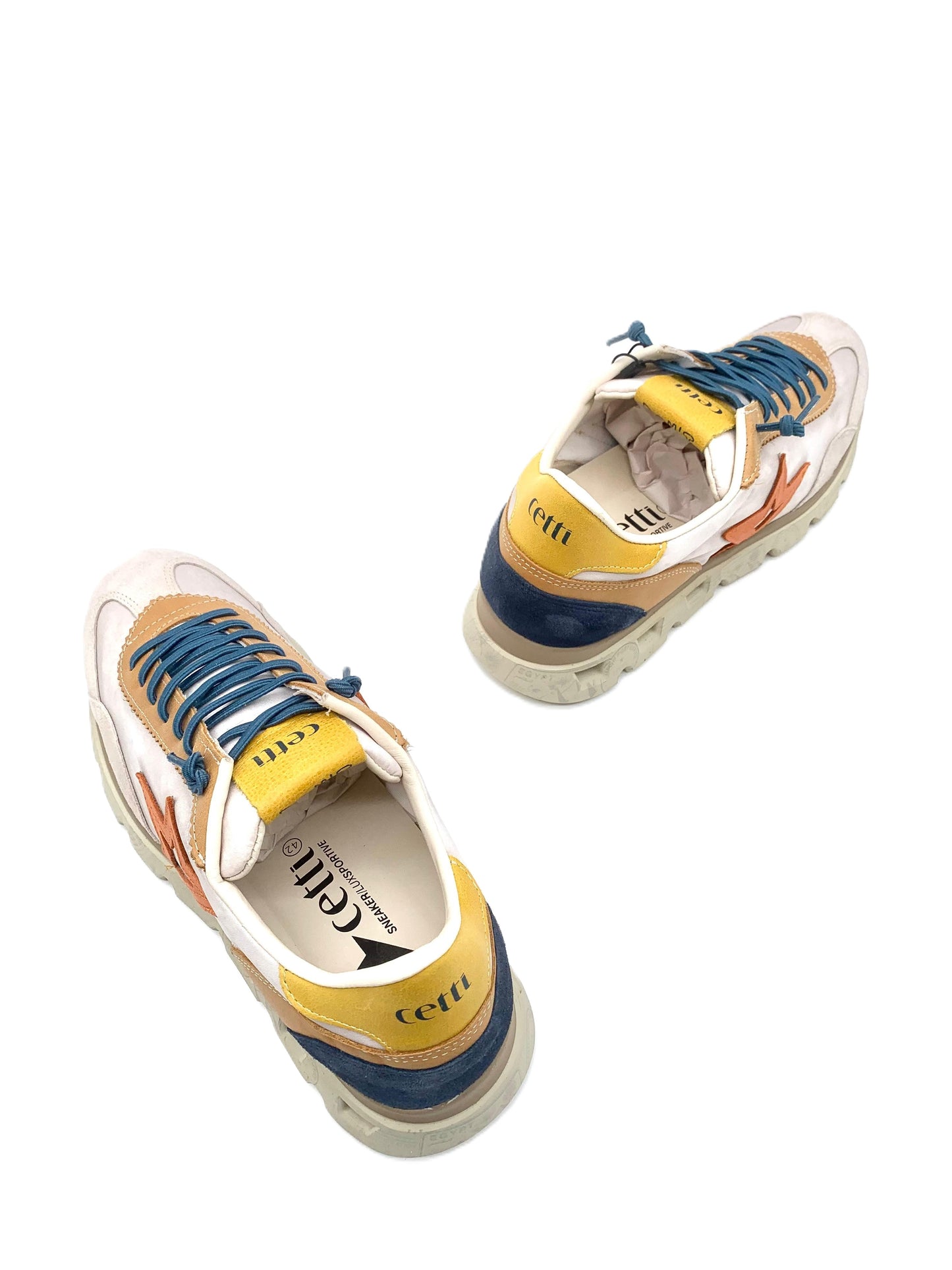 Sneakers da uomo in pelle e tela Cetti