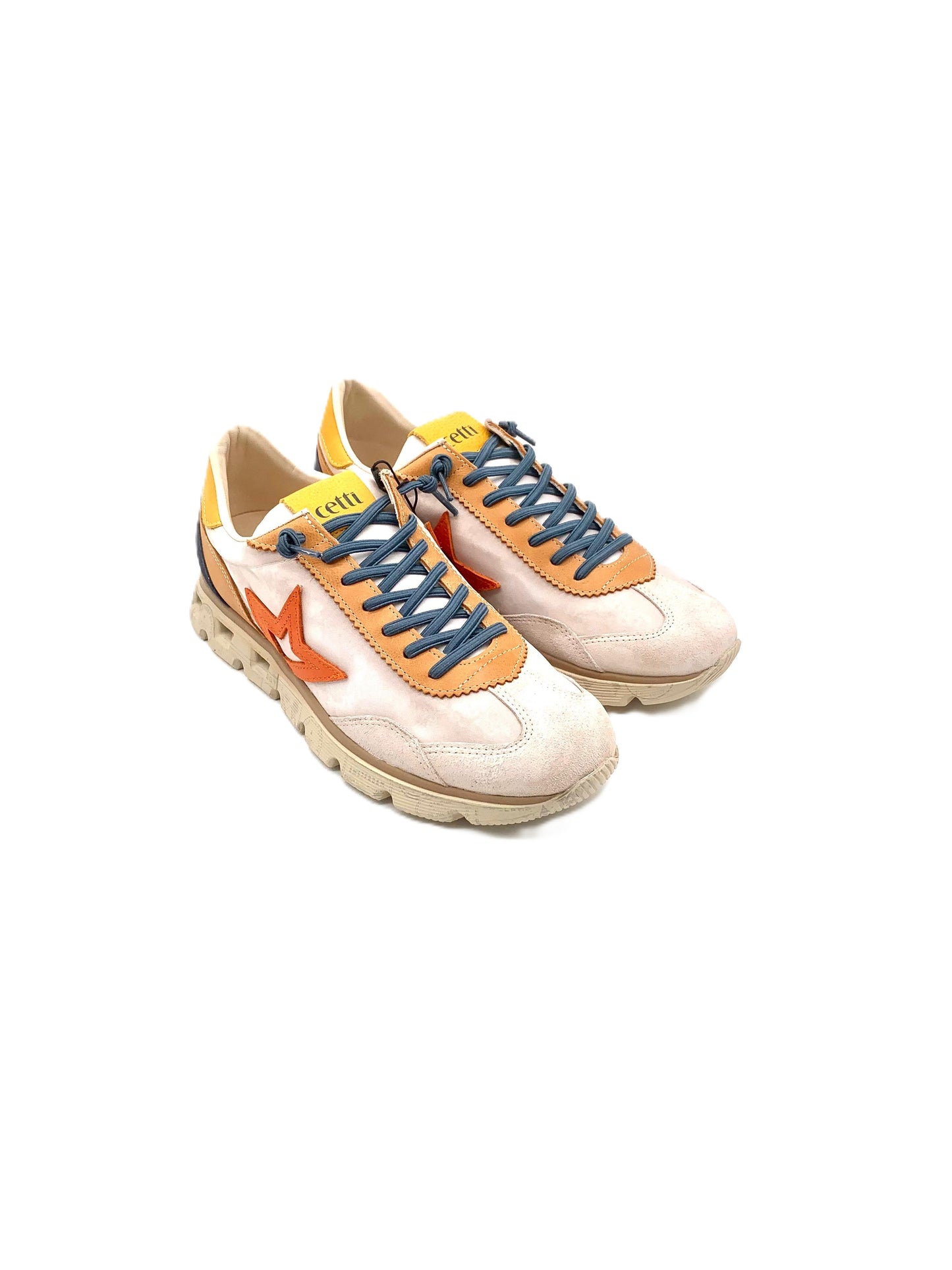 Sneakers da uomo in pelle e tela Cetti