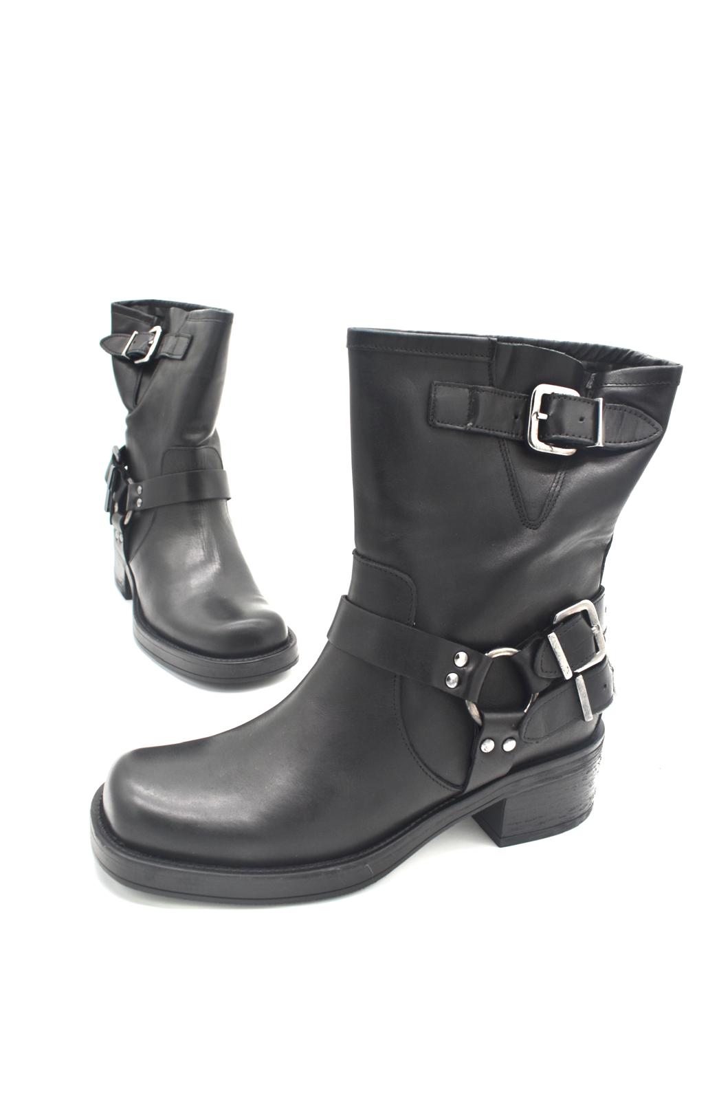 Stivaletti biker da donna in pelle Mad Mind