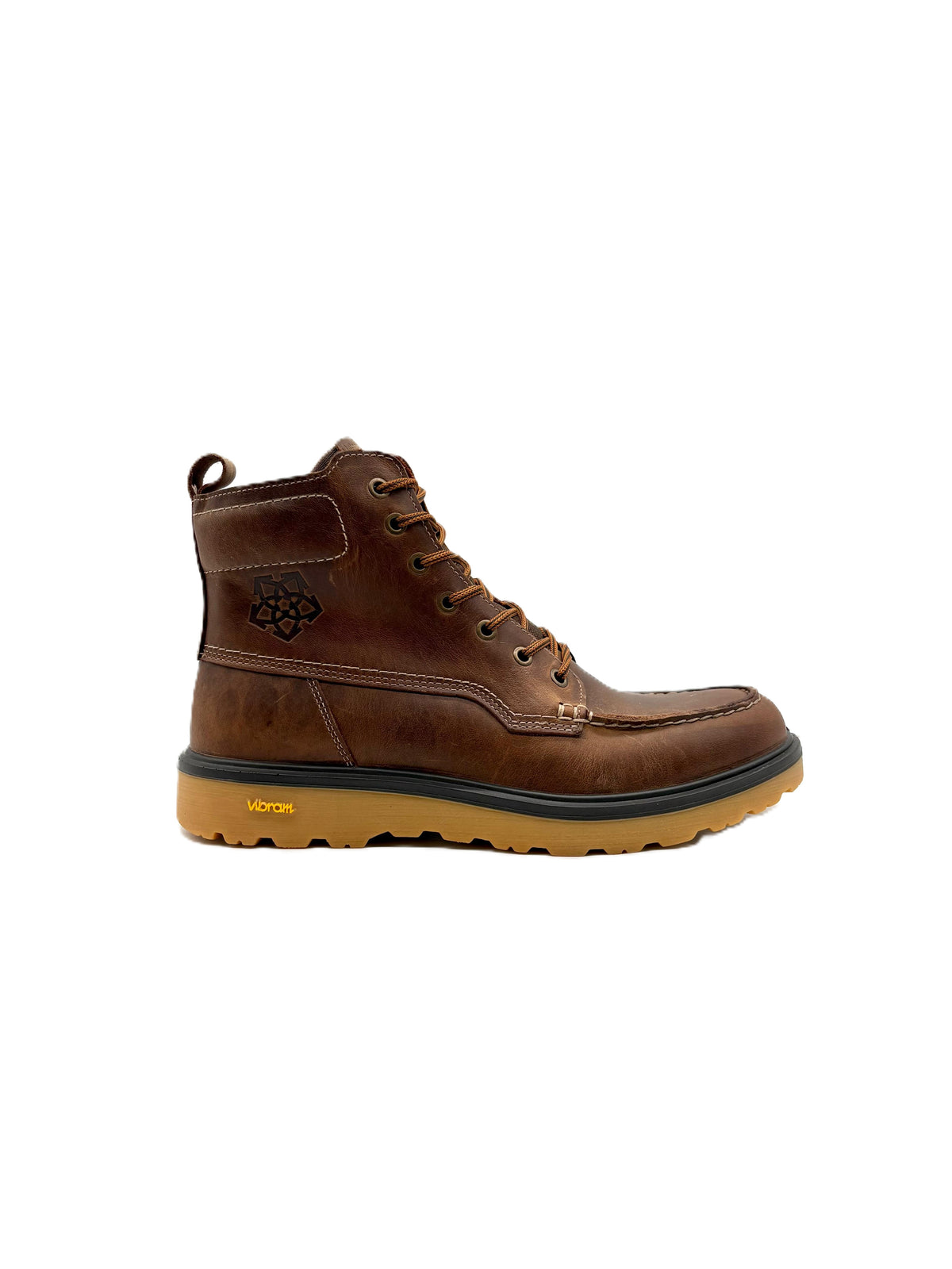 Anfibi da uomo in pelle con suola Vibram Devisal