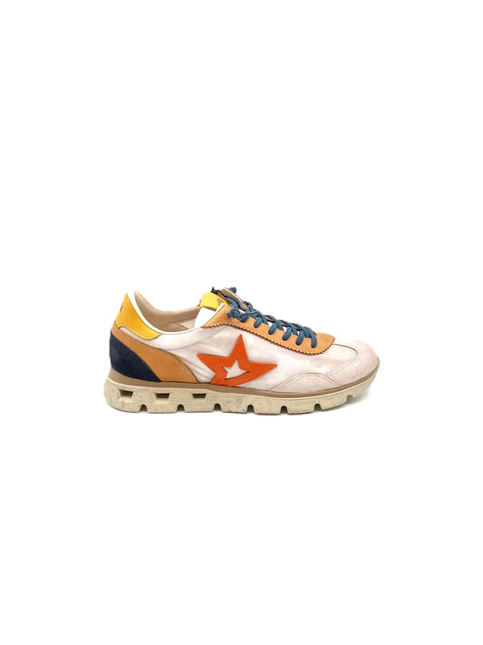 Sneakers da uomo in pelle e tela Cetti