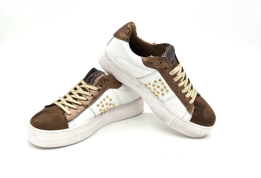 Sneaker da donna in pelle Keep Calm